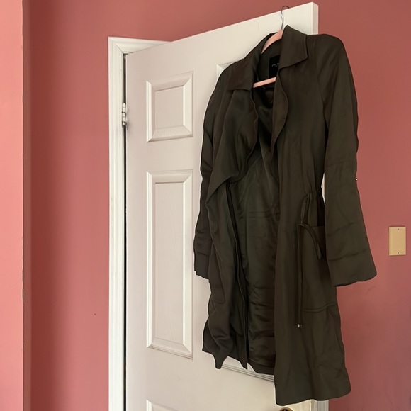 Green Khaki Trench Coat - Picture 3 of 5